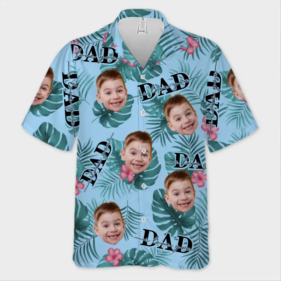 Custom Photo Just A Dad And His Girl - Family Personalized Custom Unisex Tropical Hawaiian Aloha Shirt - Summer Vacation Gift, Gift For Dad, Grandpa - Image 2