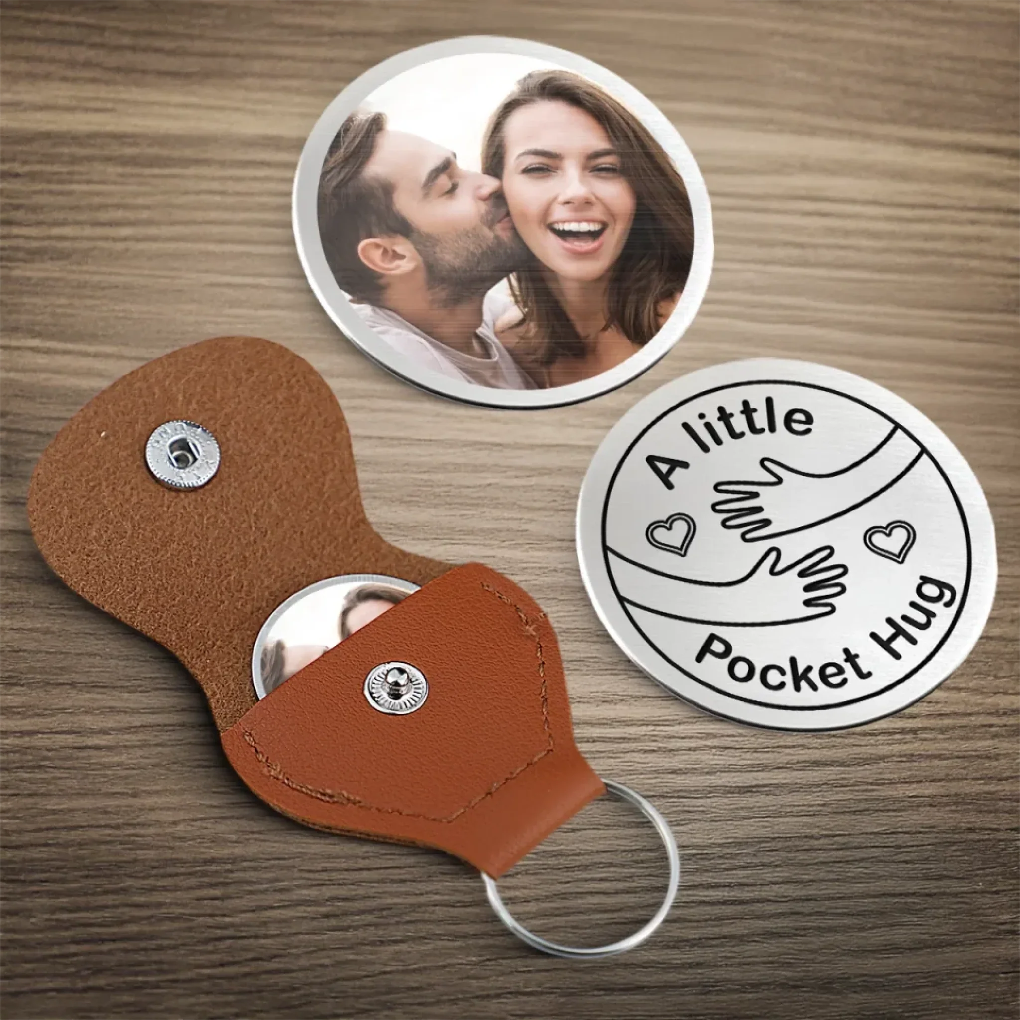 Custom Photo Keep A Hug With You, Always - Couple Personalized Custom Pocket Hug - Gift For Husband Wife, Anniversary - Image 4