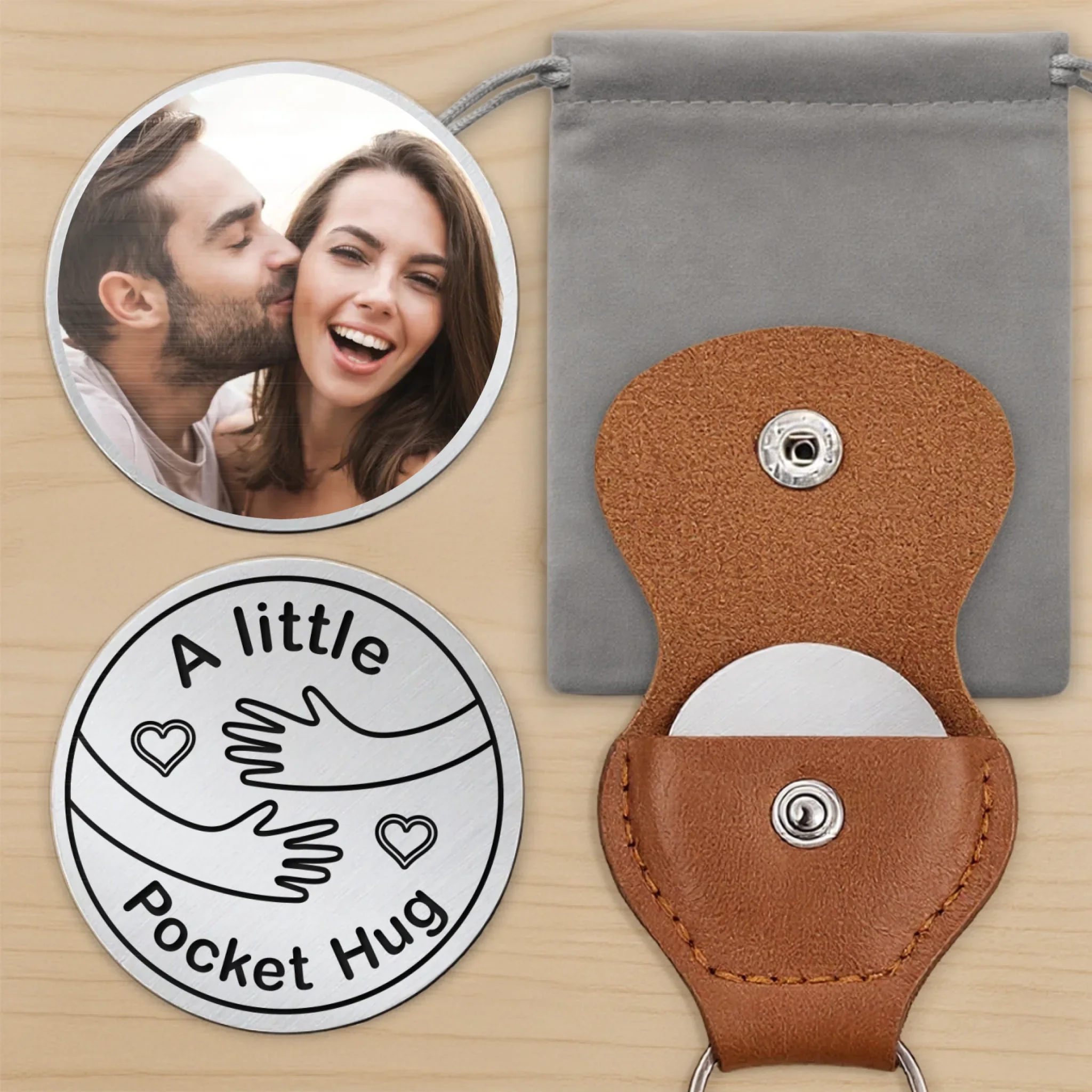 Custom Photo Keep A Hug With You, Always - Couple Personalized Custom Pocket Hug - Gift For Husband Wife, Anniversary - Image 7