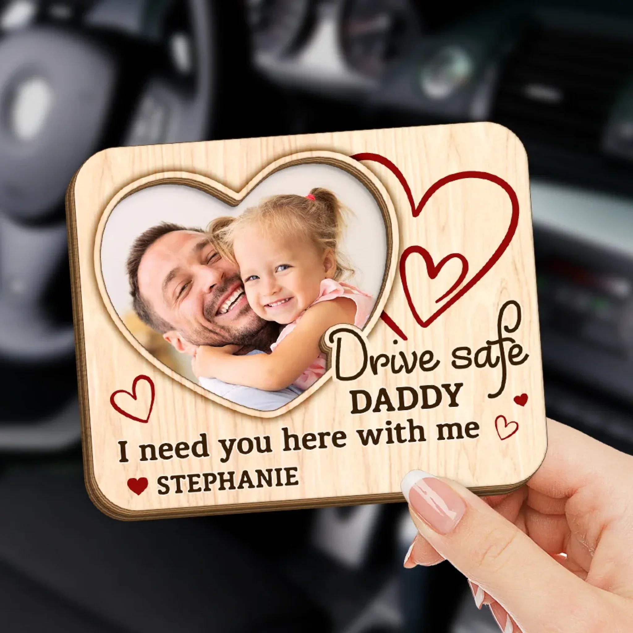 Custom Photo Keep This Close, Just Like Our Love - Family Personalized Custom Car Visor Clip - Gift For Family Members - Image 3
