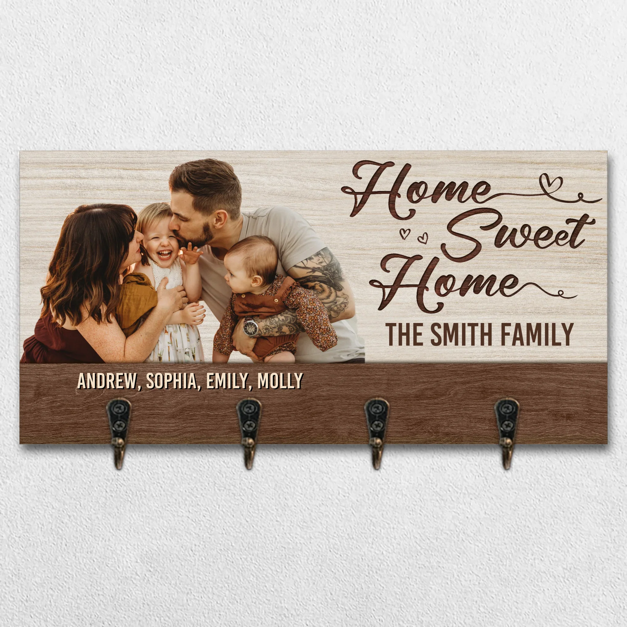 Custom Photo Key Hanger, Key Holder - Personalized Birthday Gifts For Mom, Dad, Kids - Your Welcome Starts Here - Image 2
