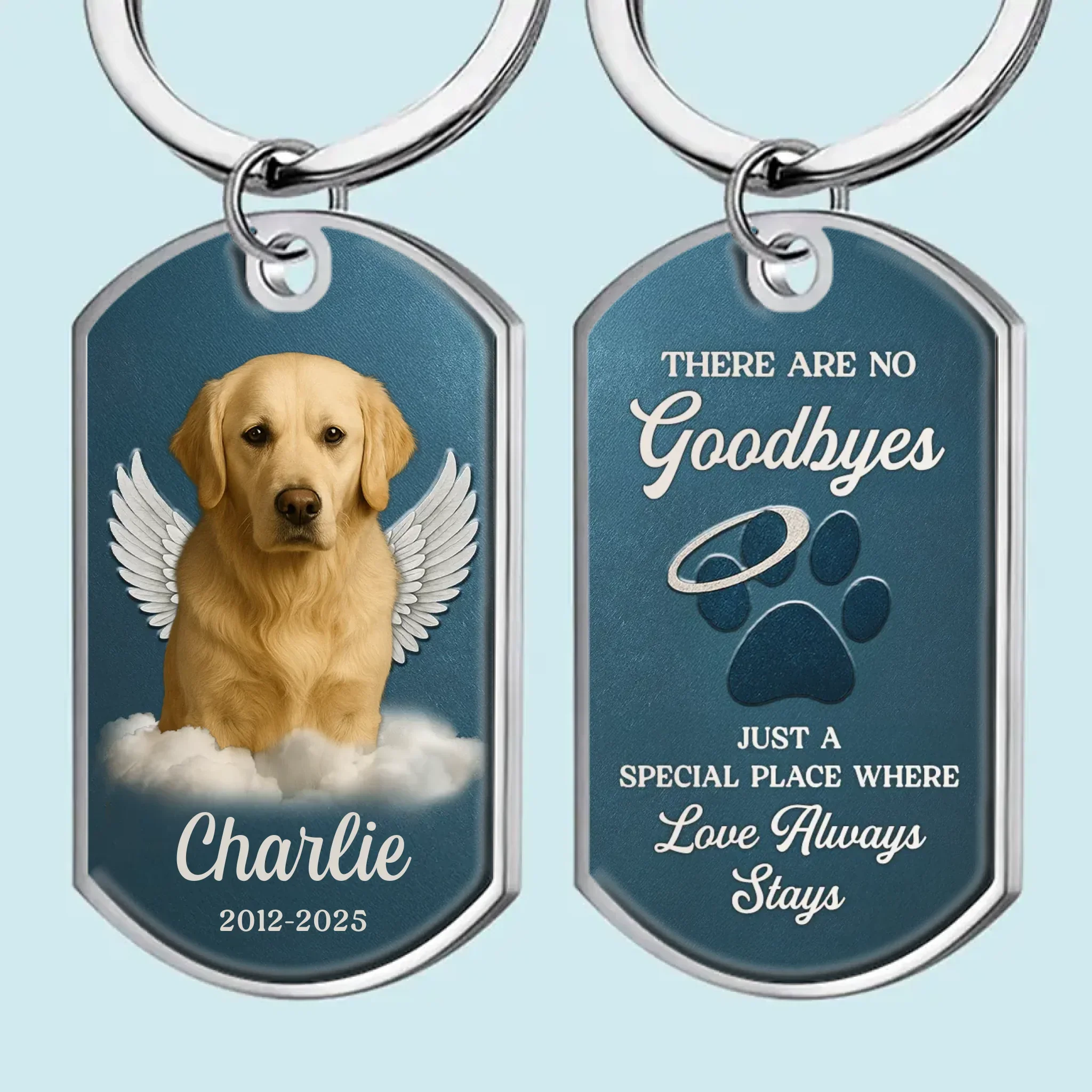 Custom Photo Keychain - Personalized Pet Memorial  Gifts For Dogs, Cats - My Guardian Angel - Image 2