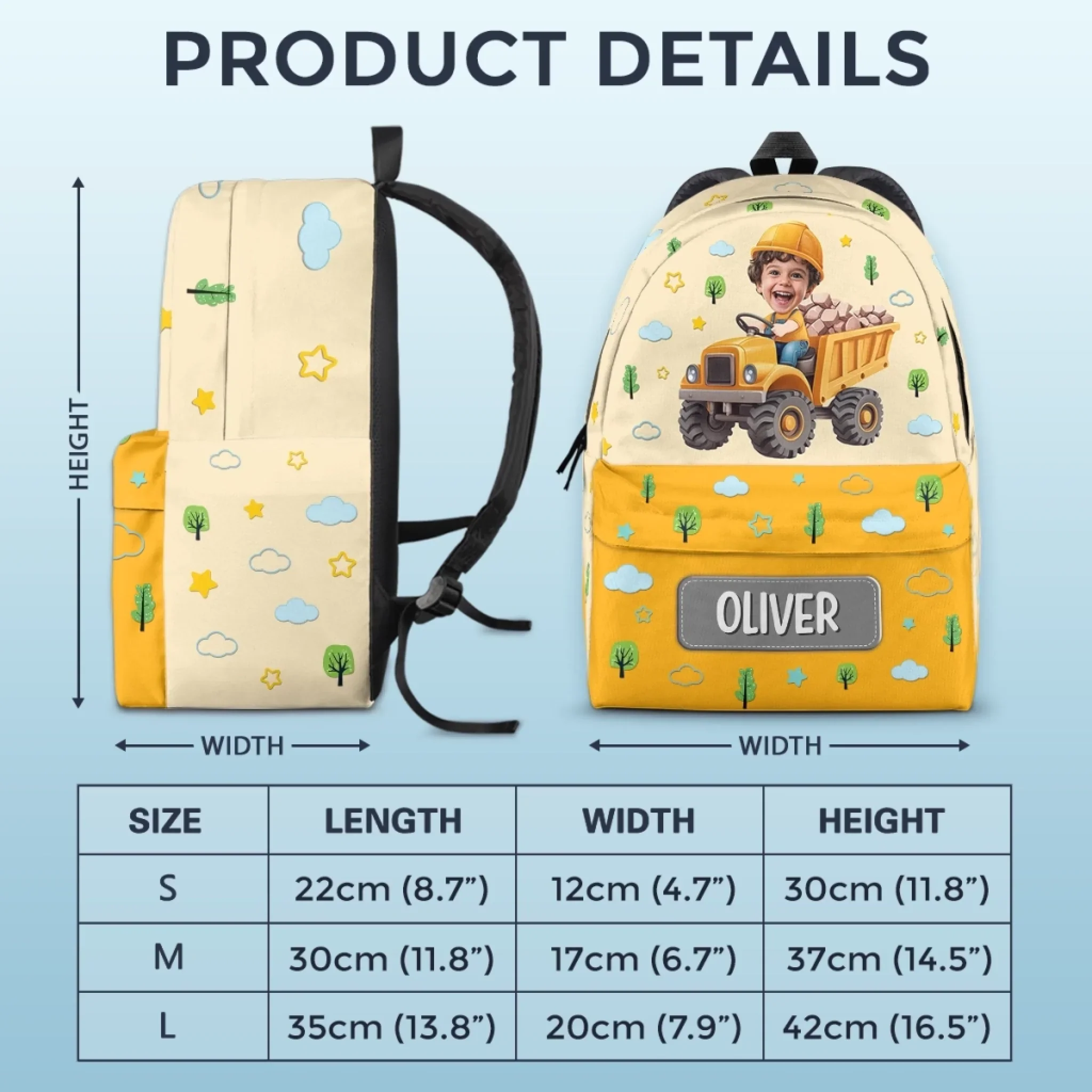 Custom Photo Kids Backpack - Personalized Back To School Gifts For Kids - Hero In Training Mode - Image 6