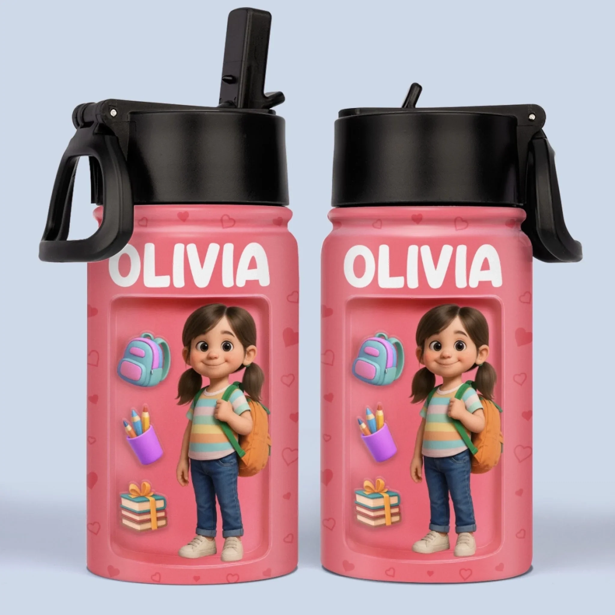 Custom Photo Kids Backpack, Water Bottle, Lunch Bag - Personalized Back To School Gifts For Kids - Hydrate For Learning And Play - Image 7