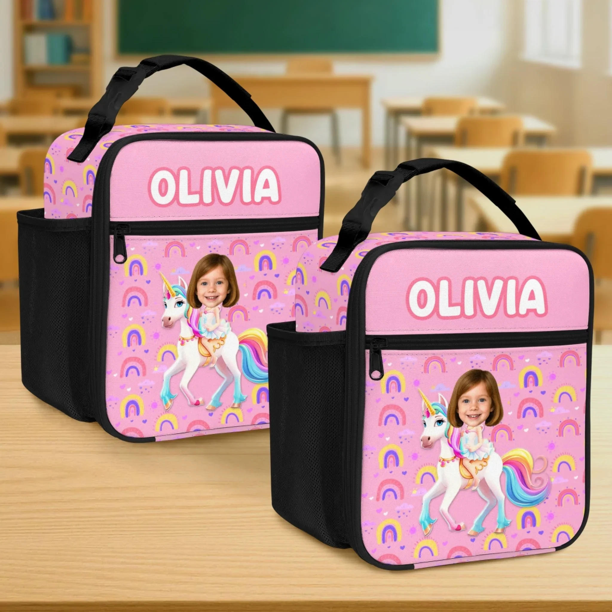 Custom Photo Kids Lunch Bag - Personalized Back To School Gifts For Kids - Ride Into Lunch With Magic - Image 4