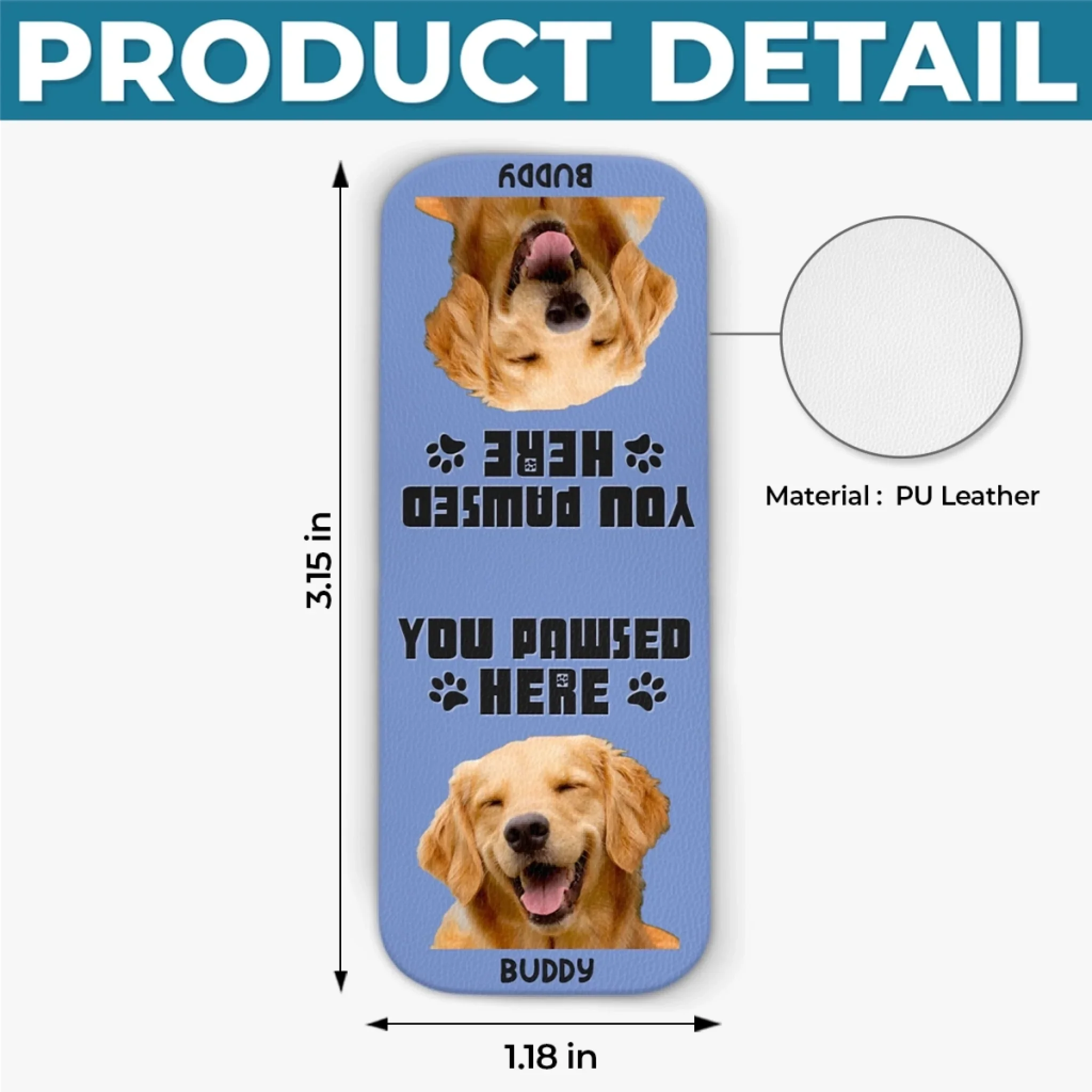 Custom Photo Leather Magnetic Bookmark - Personalized  Bookish Gifts For Book Lovers, Bookworms, Dog Cat Lovers, Dog Dad And Mom, Cat Owners - Pawsed Here - Image 8