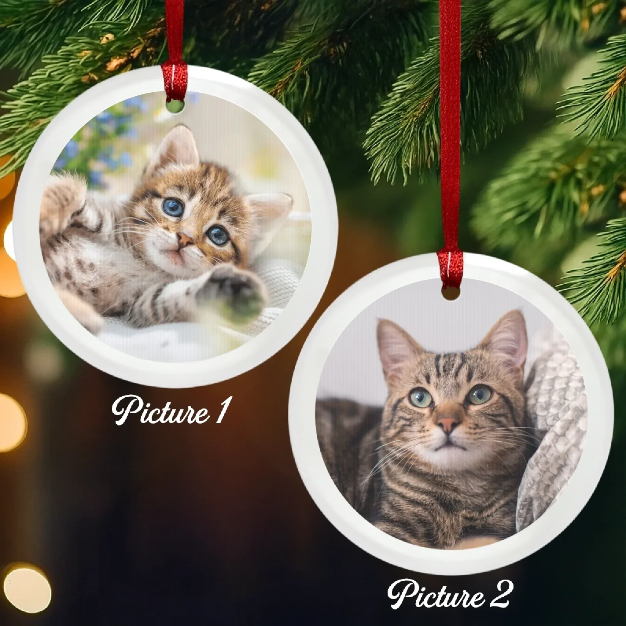 Custom Photo Lenticular Crystal Ornament - Personalized Christmas Birthday Gifts For Dog Cat Lovers, Dog Dad And Mom, Cat Owners - Furry & Festive - Image 2