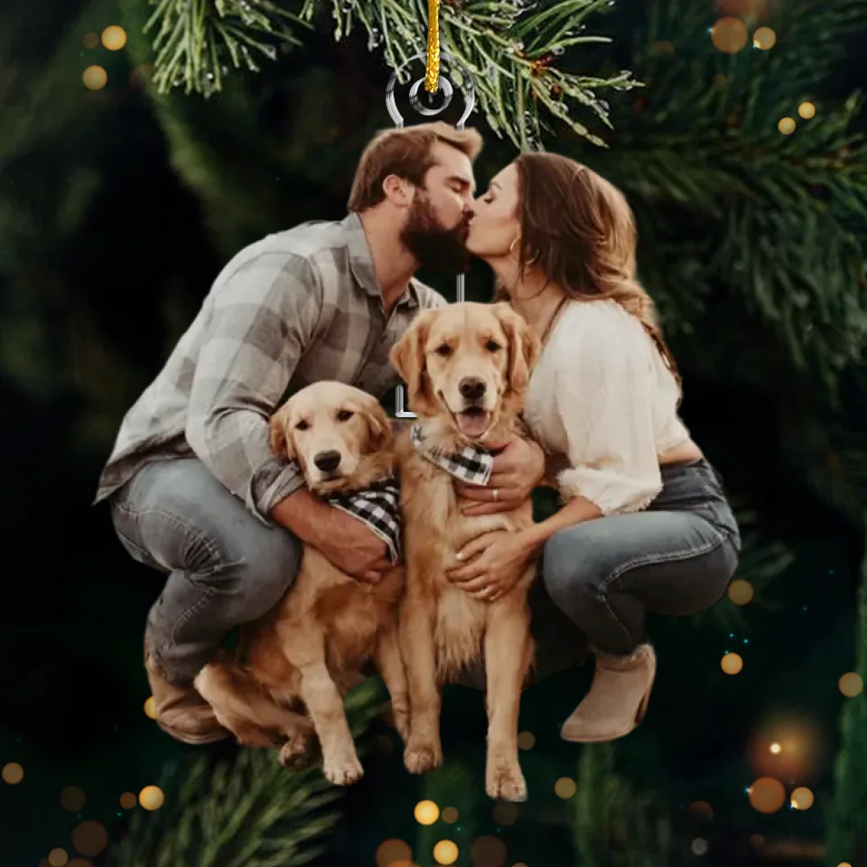 Custom Photo Let The Spirit Of Christmas Ever Warm Our Hearts  - Couple Personalized Custom Ornament - Acrylic Custom Shaped - Christmas Gift For Husband Wife, Anniversary, Pet Owners, Pet Lovers - Image 2