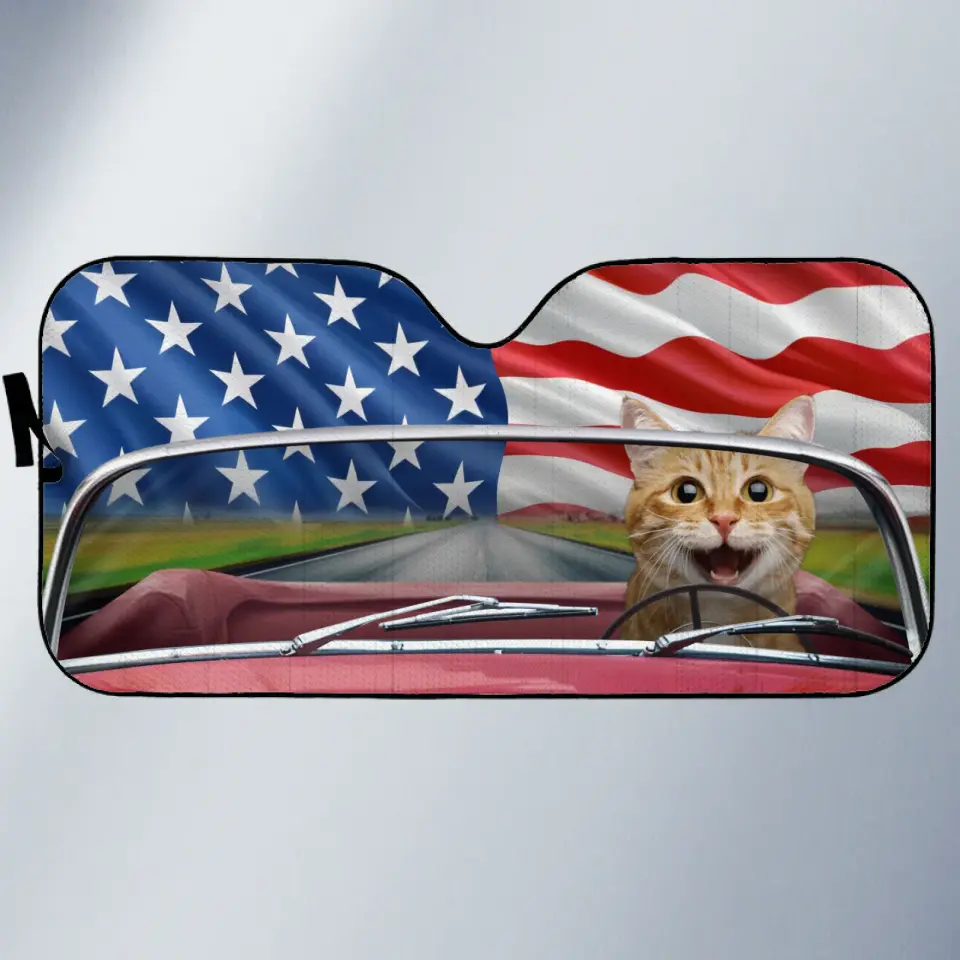 Custom Photo Let's Go On An Adventure - Dog & Cat Personalized Custom Auto Windshield Sunshade, Car Window Protector - Gift For Pet Owners, Pet Lovers - Image 2