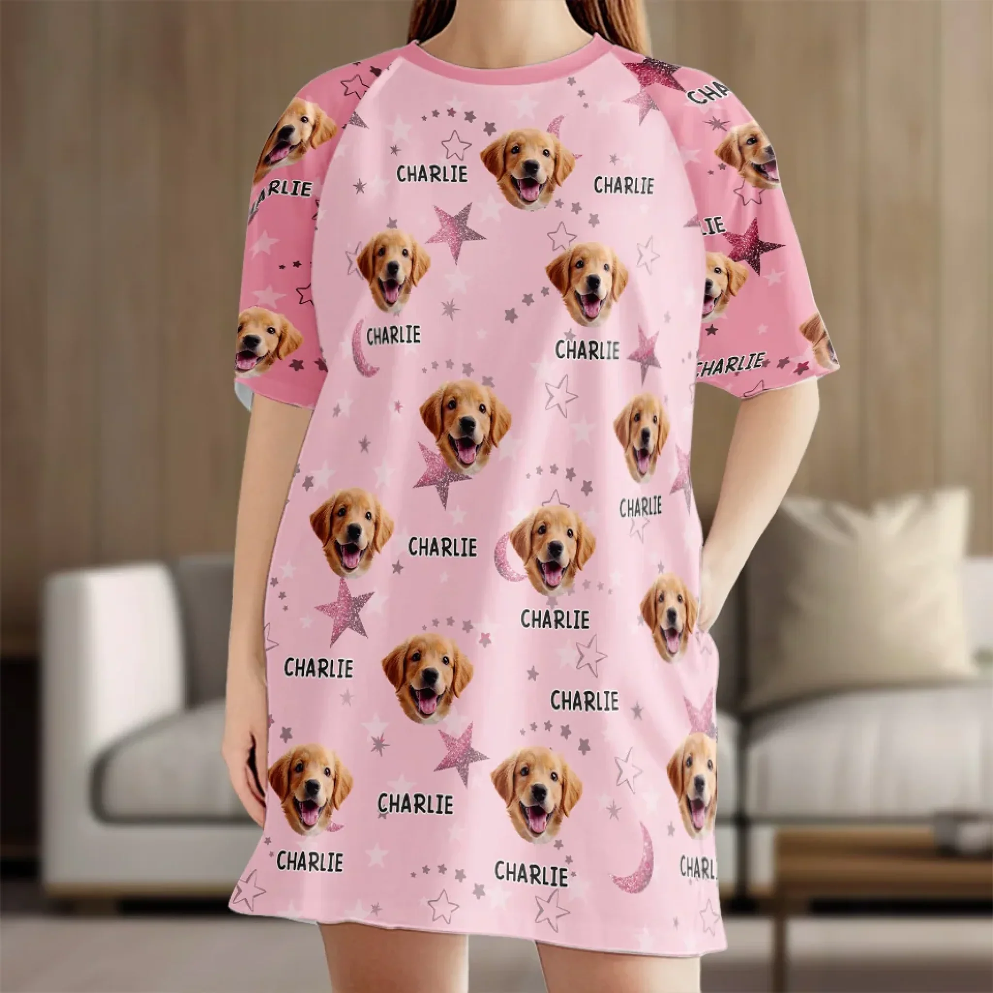 Custom Photo Life Is Better With A Furry Friend - Dog & Cat Personalized Custom Women's Sleep Tee - Gift For Pet Owners, Pet Lovers - Image 3