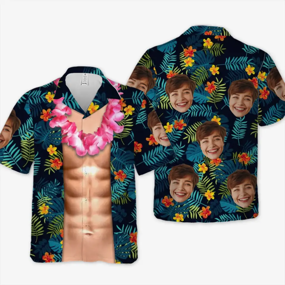 Custom Photo Life’s A Wave, Catch It - Family Personalized Custom Unisex Tropical Hawaiian Aloha Shirt - Summer Vacation Gift, Gift For Family Members - Image 2