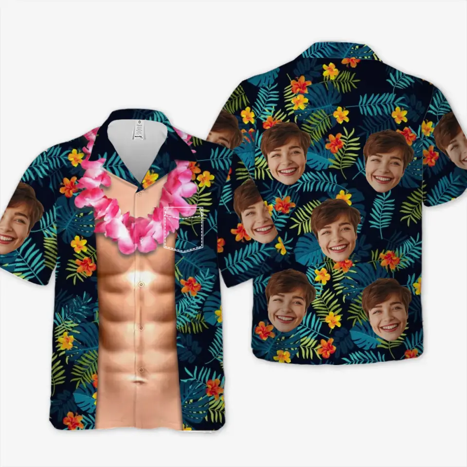 Custom Photo Life’s A Wave, Catch It - Family Personalized Custom Unisex Tropical Hawaiian Aloha Shirt - Summer Vacation Gift, Gift For Family Members - Image 3