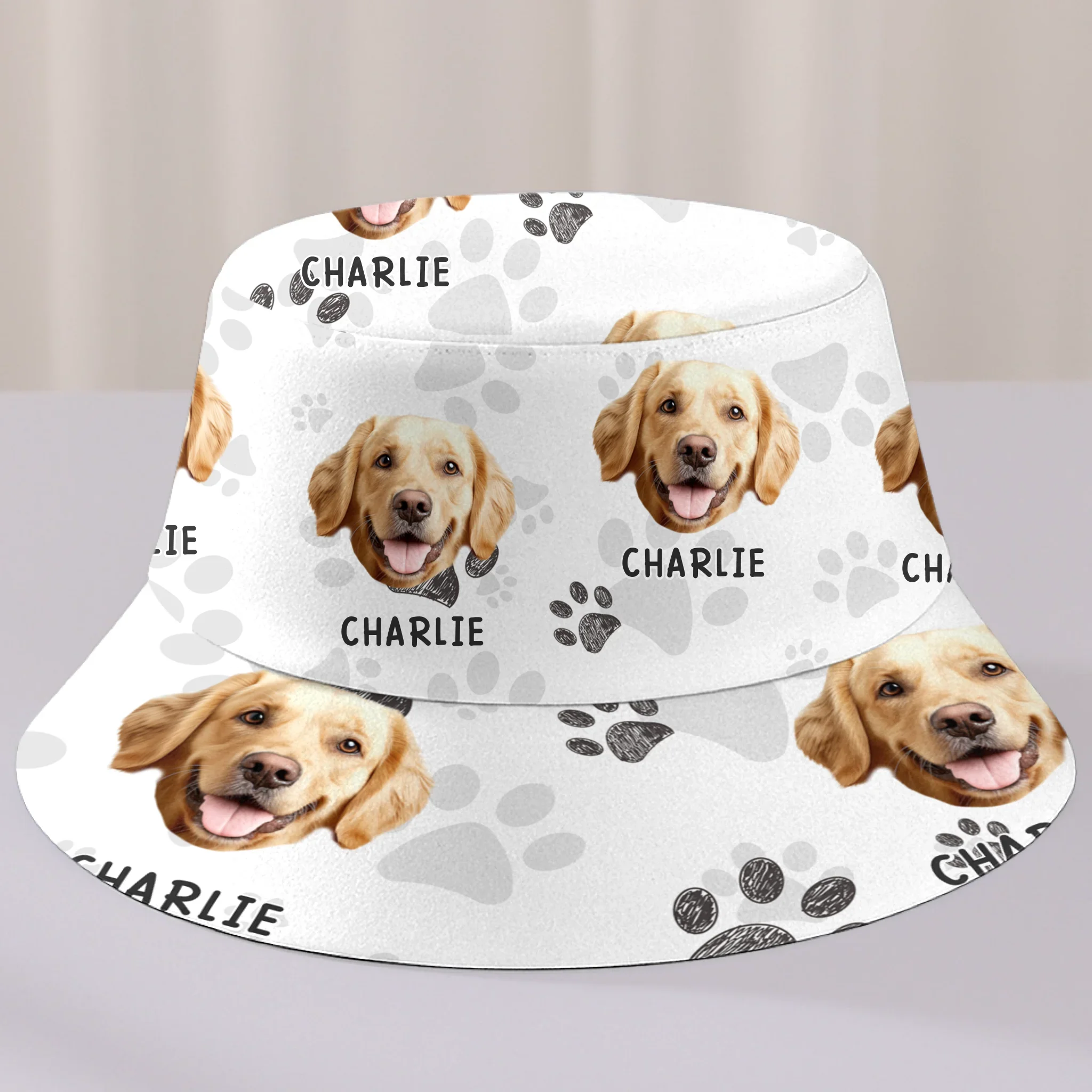 Custom Photo Life’s Better With Paws - Dog & Cat Personalized Custom Bucket Hat - Summer Vacation Gift For Pet Owners, Pet Lovers - Image 2
