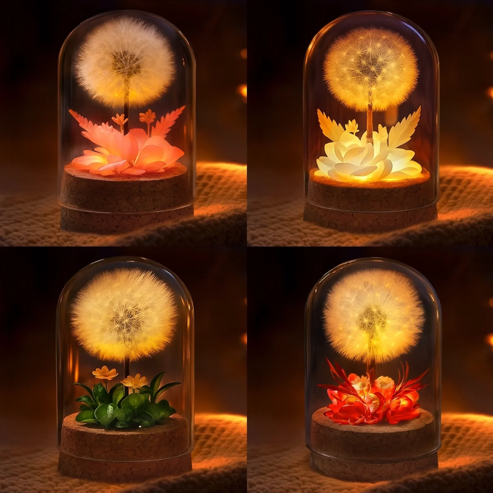 Custom Photo Light Up Dandelion In Glass Dome - Personalized Anniversary Wedding Gifts For Husband And Wife, Him And Her - Our Story, Our Way - Image 8