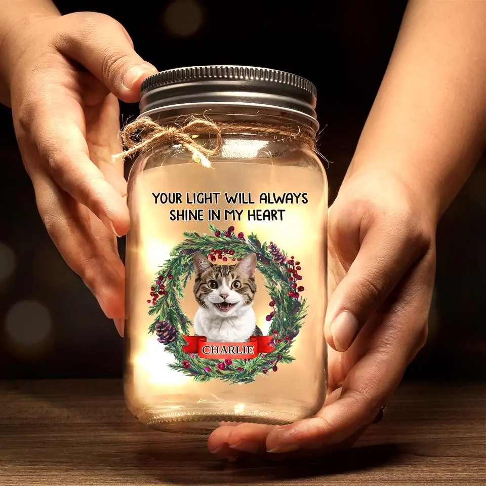 Custom Photo Light Up Your Life With Furry Love - Dog & Cat Personalized Custom Mason Jar Light - Christmas Gift For Pet Owners, Pet Lovers - Image 4