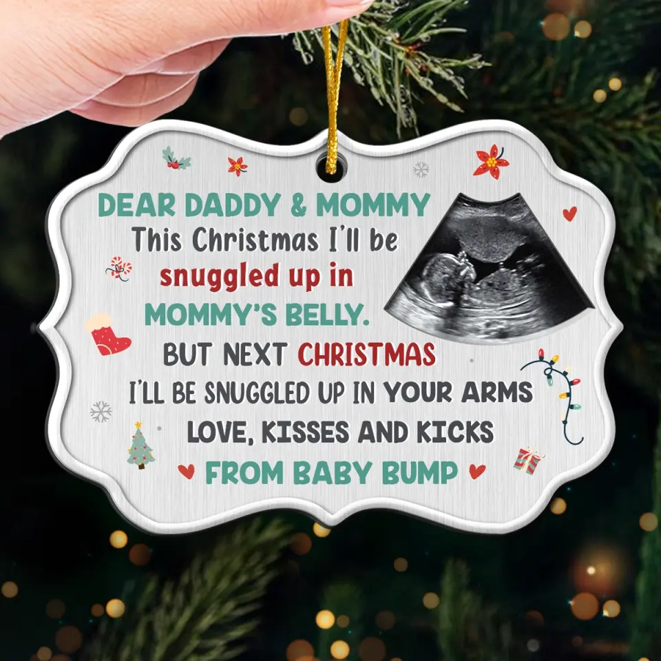 Custom Photo Like Stars Are To The Sky - Family Personalized Custom Ornament - Metal Benelux Shaped - Christmas Gift For Baby Kids, Newborn Baby - Image 4