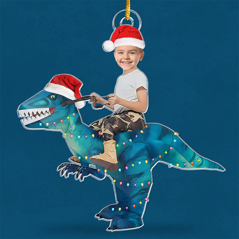 Custom Photo Little Dino - Family Personalized Custom Ornament - Acrylic Custom Shaped - Christmas Gift For Family Members - Image 3