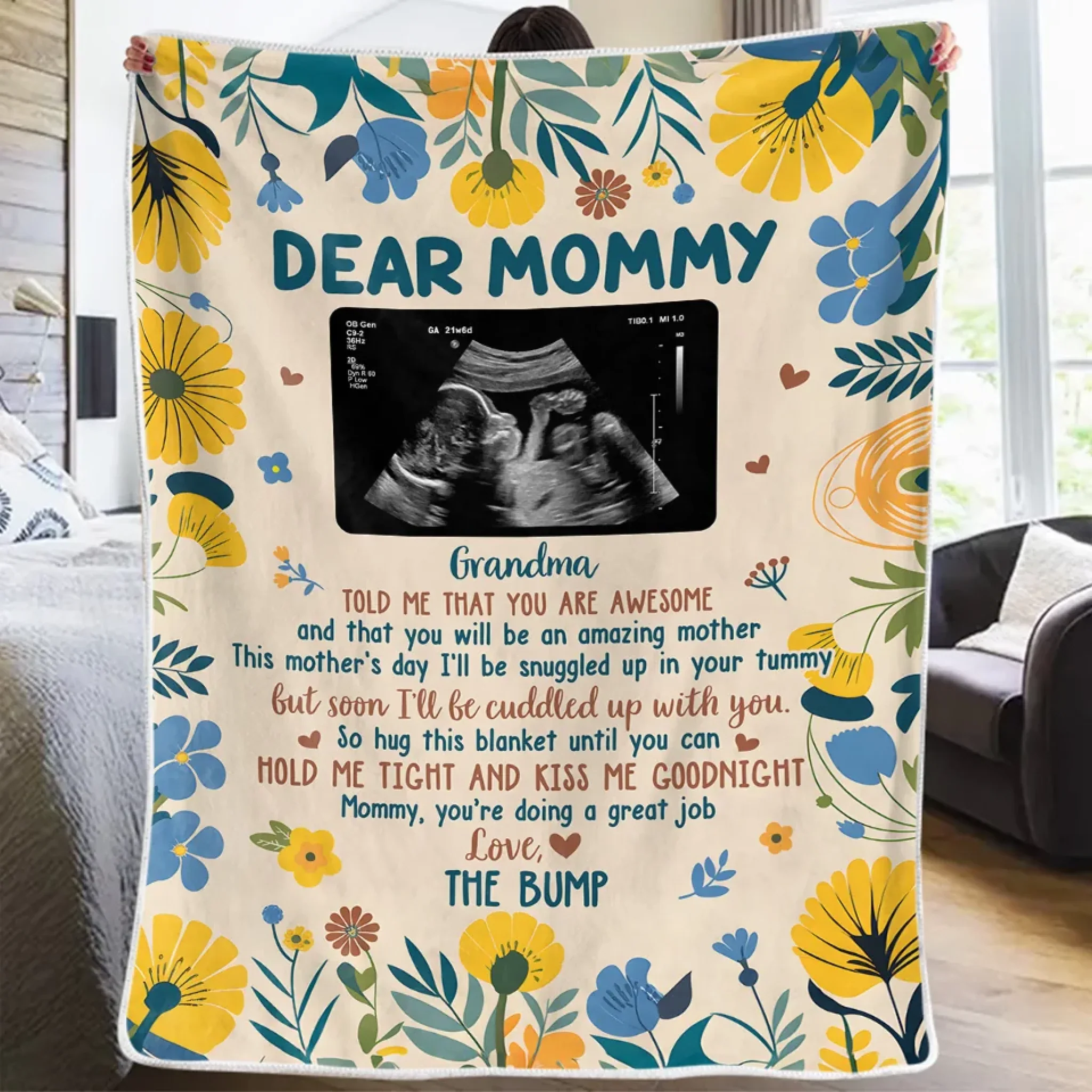 Custom Photo Little Hands, Big Dreams - Family Personalized Custom Blanket - Baby Shower Gift, Gift For First Mom - Image 3