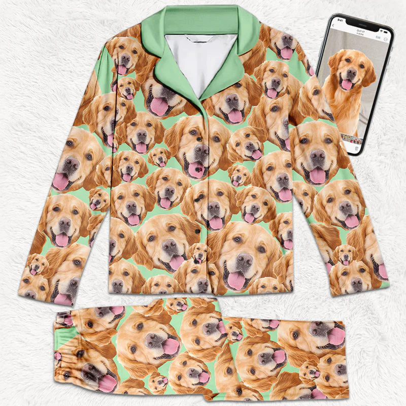 Custom Photo Live Love Bark - Dog & Cat Personalized Custom Face Photo Pajamas - Gift For Pet Owners, Pet Lovers - Image 3