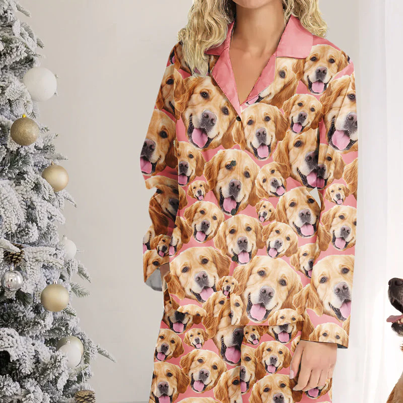 Custom Photo Live Love Bark - Dog & Cat Personalized Custom Face Photo Pajamas - Gift For Pet Owners, Pet Lovers - Image 4