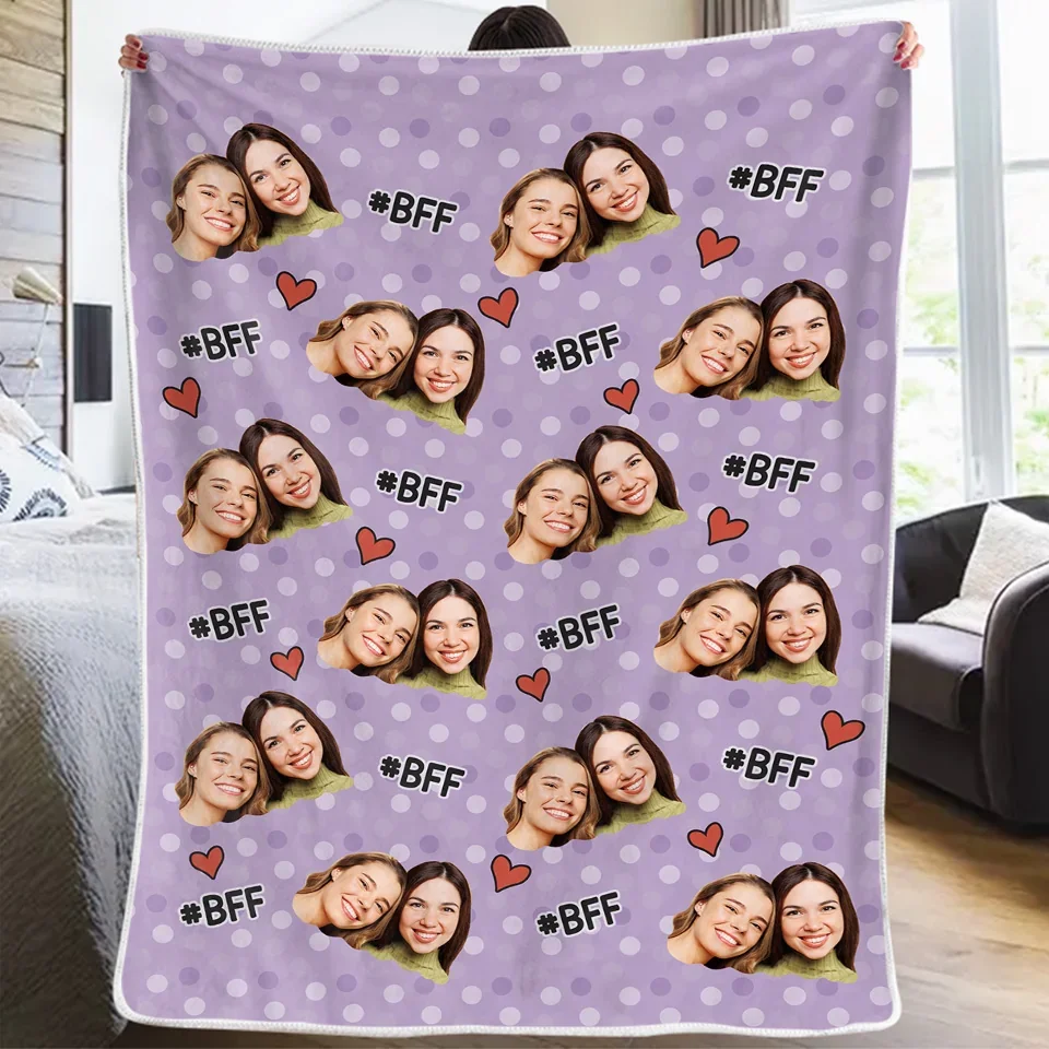 Custom Photo Love Is Beautiful, Friendship Is Better - Bestie Personalized Custom Blanket - Christmas Gift For Best Friends, BFF, Sisters - Image 3