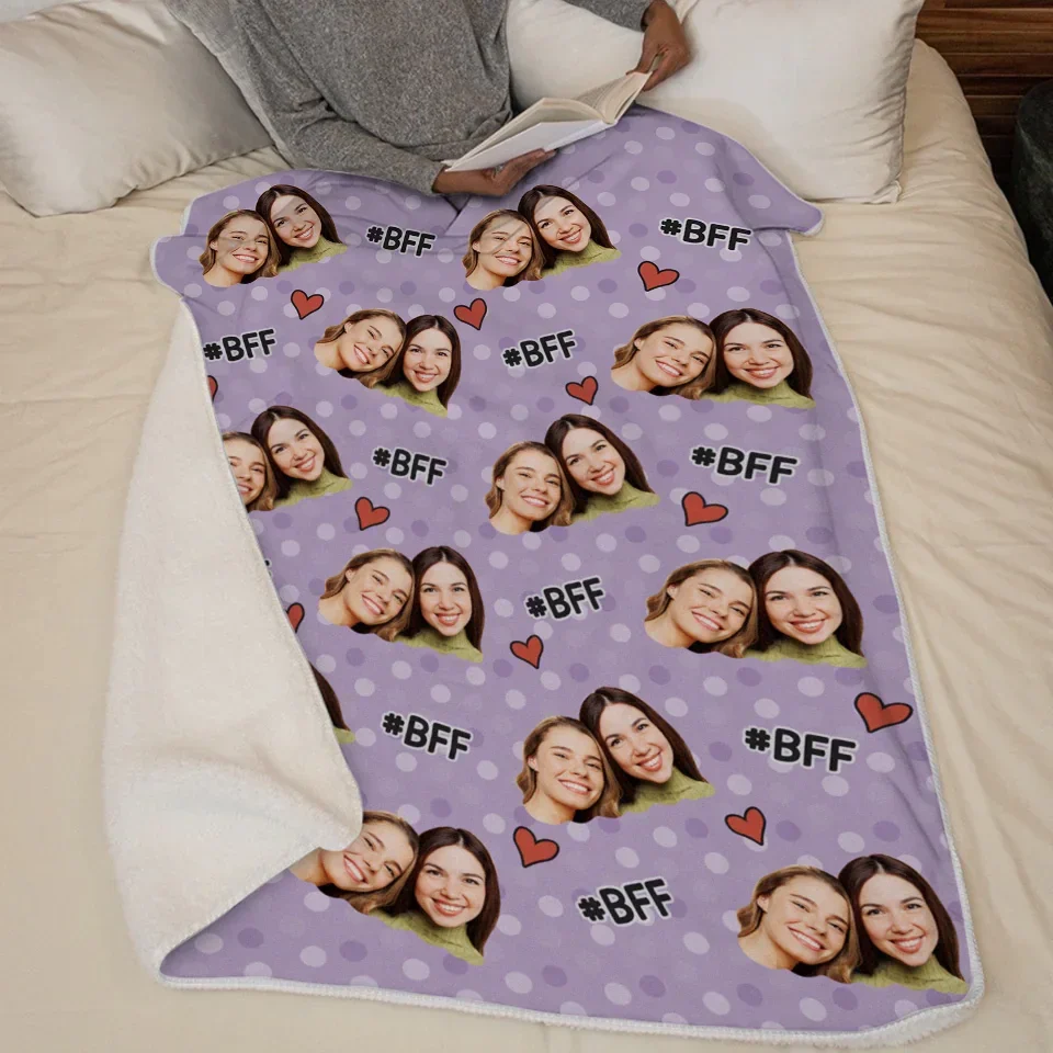 Custom Photo Love Is Beautiful, Friendship Is Better - Bestie Personalized Custom Blanket - Christmas Gift For Best Friends, BFF, Sisters - Image 5