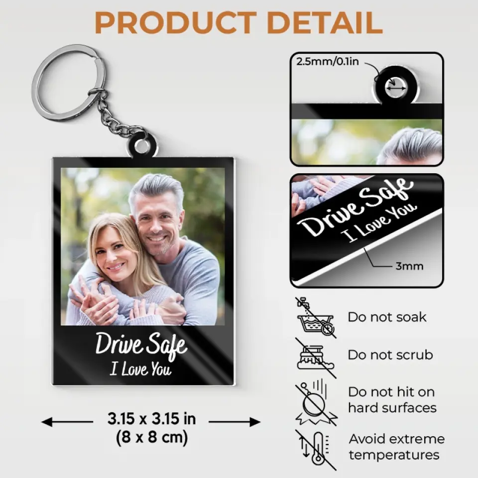Custom Photo Love Is The Beauty Of The Soul - Couple Personalized Custom Shaped Acrylic Keychain - Gift For Husband Wife, Anniversary - Image 5