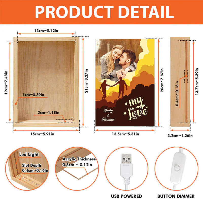 Custom Photo Love You - Couple Personalized Custom Frame Light Box - Gift For Husband Wife, Anniversary - Image 5