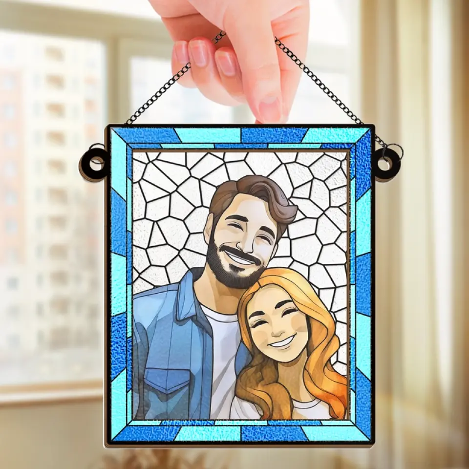 Custom Photo Love You More Every Day - Couple Personalized Window Hanging Suncatcher Ornament - Gift For Husband Wife, Anniversary - Image 4