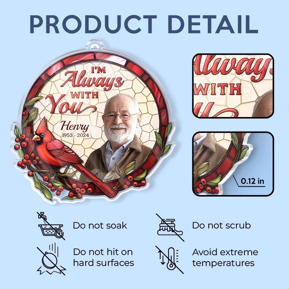 Custom Photo Loving You Forever - Memorial Personalized Custom Car Ornament - Acrylic Custom Shaped - Sympathy Gift For Family Members - Image 5