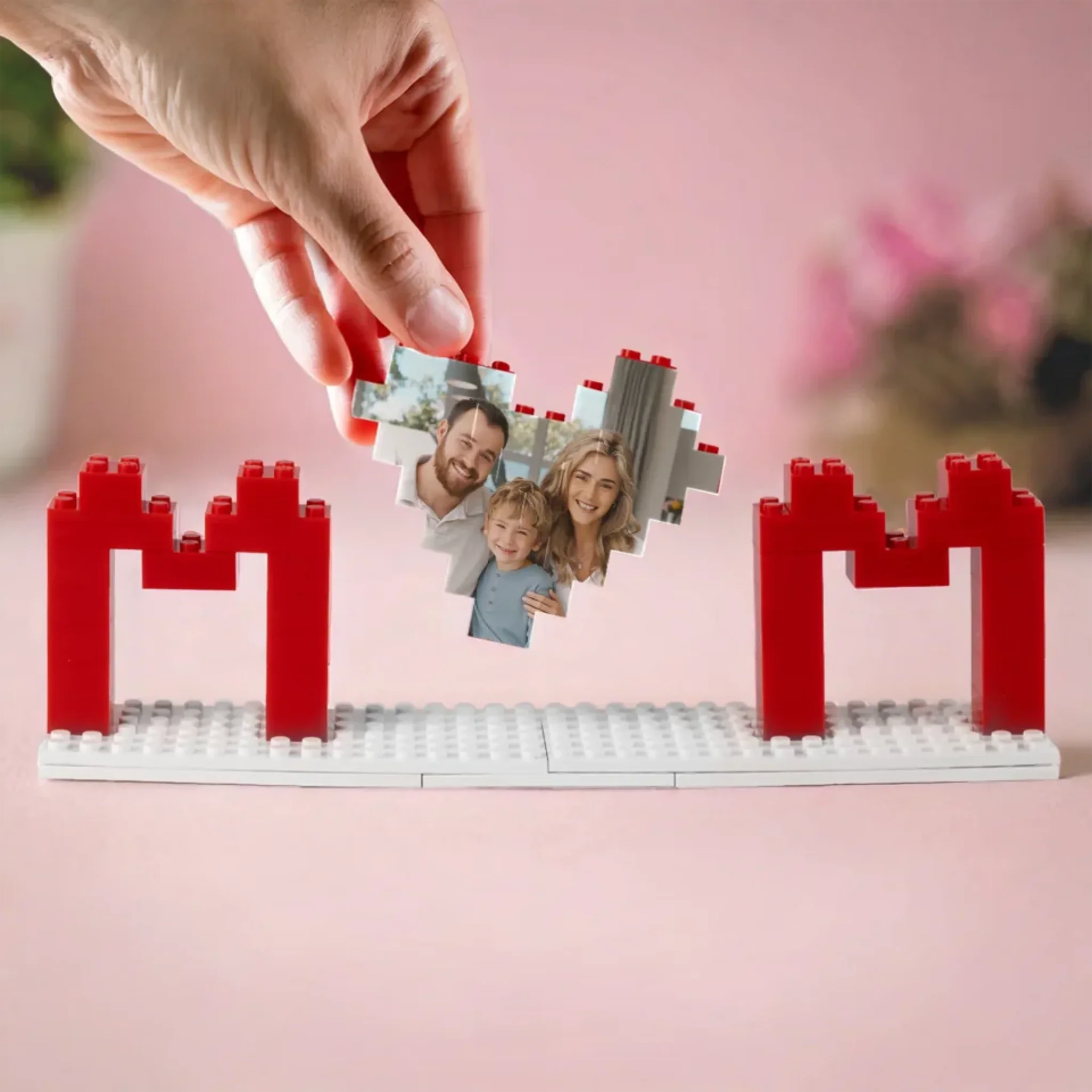 Custom Photo Made With Blocks, Filled With Love - Family Personalized Custom Building Blocks Puzzle, 3D Building Blocks - Mother's Day Gift For Mom, Family Members - Image 4