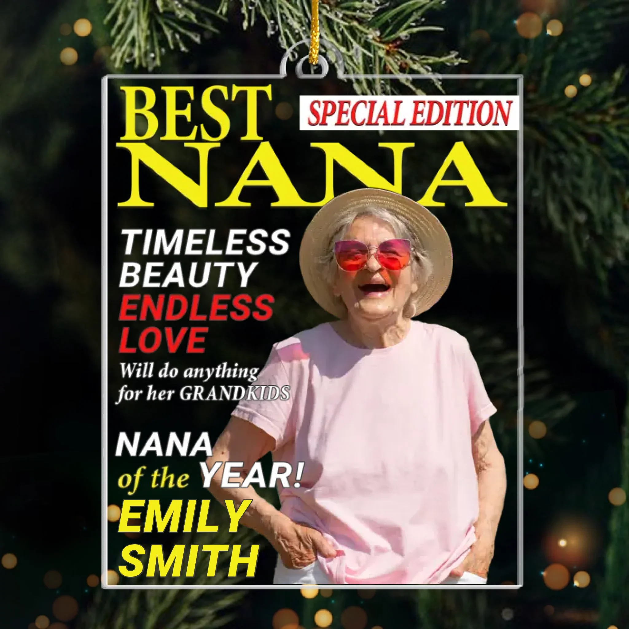 Custom Photo Magazine Acrylic Ornament - Personalized Christmas Birthday Gifts For Grandma - Where Grandma Is Joy Follows - Image 2