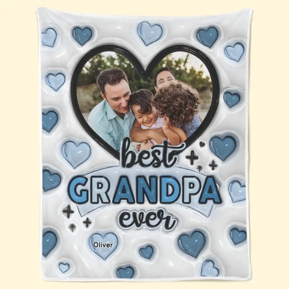 Custom Photo Making Memories With Best Dad Ever - Family Personalized Custom 3D Inflated Effect Printed Blanket - Father's Day, Gift For Dad, Grandpa - Image 9