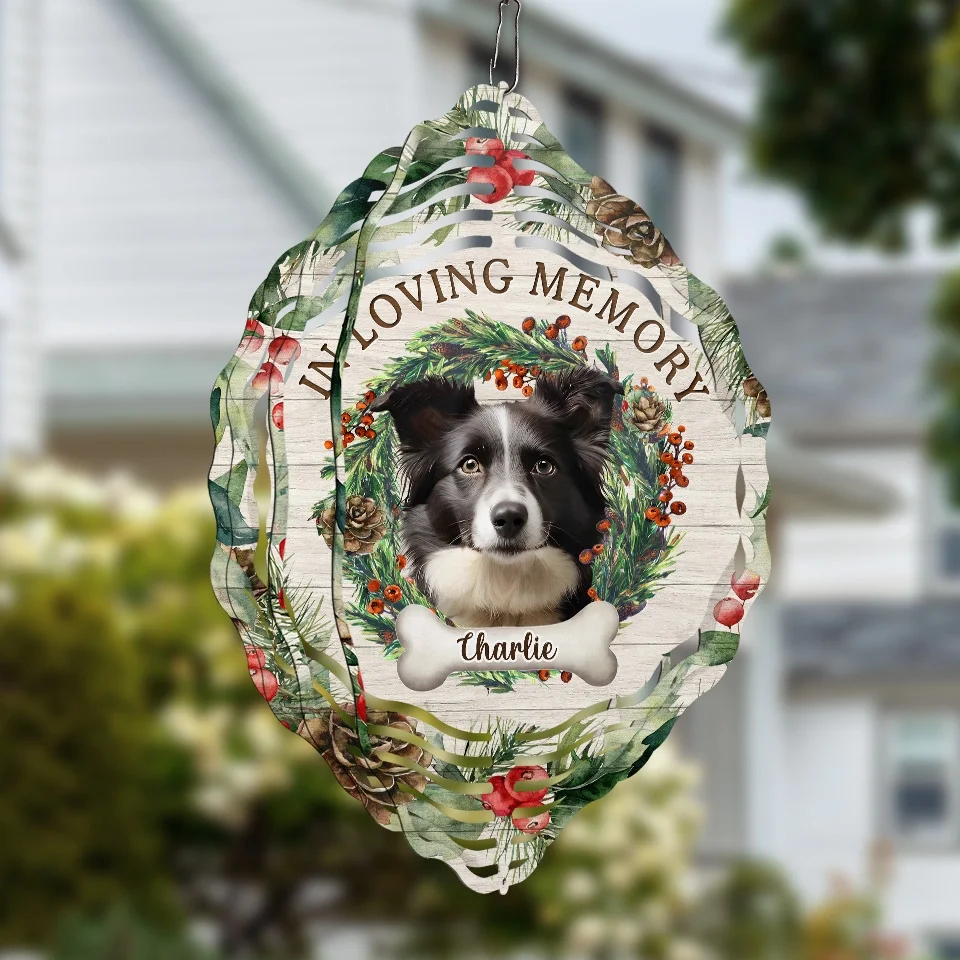 Custom Photo May The Winds Of Heaven Blow Softly - Memorial Personalized Custom Wind Spinner - Sympathy Gift, Christmas Gift For Pet Owners, Pet Lovers - Image 3
