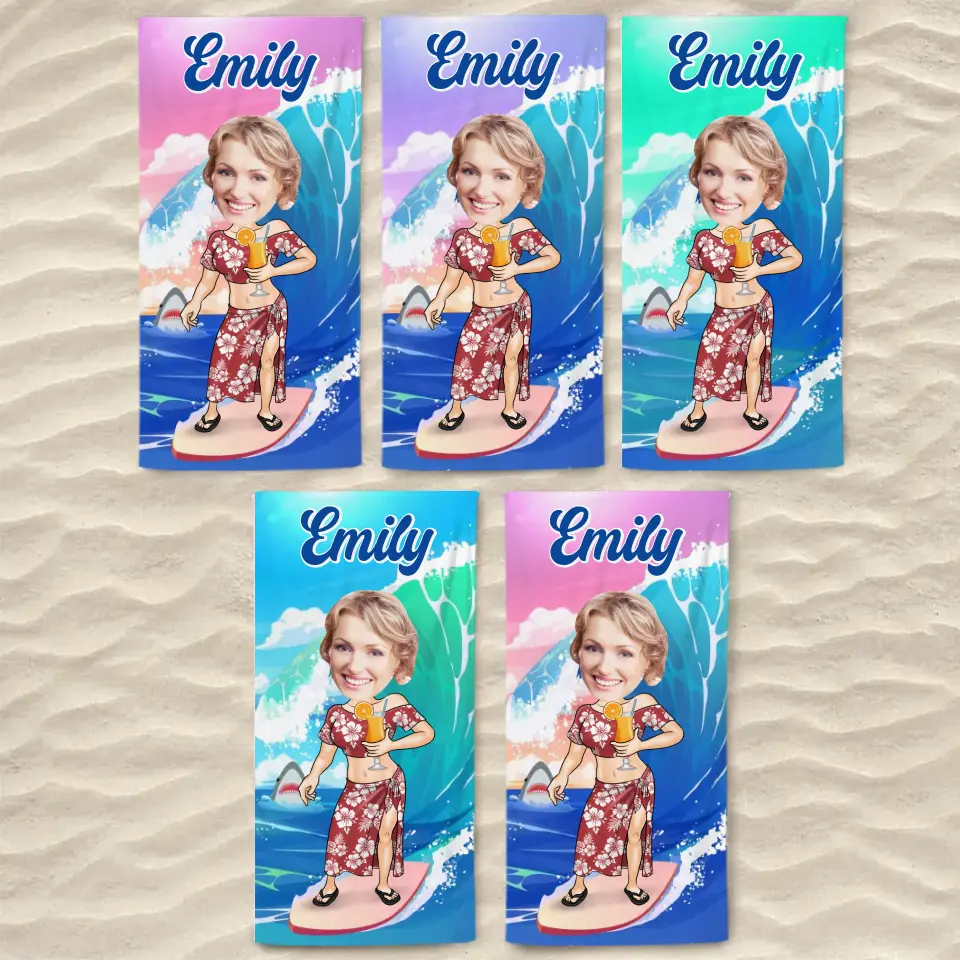 Custom Photo Me And The Ocean - Family Personalized Custom Beach Towel - Summer Vacation Gift, Birthday Pool Party Gift For Husband Wife, Family Members - Image 8