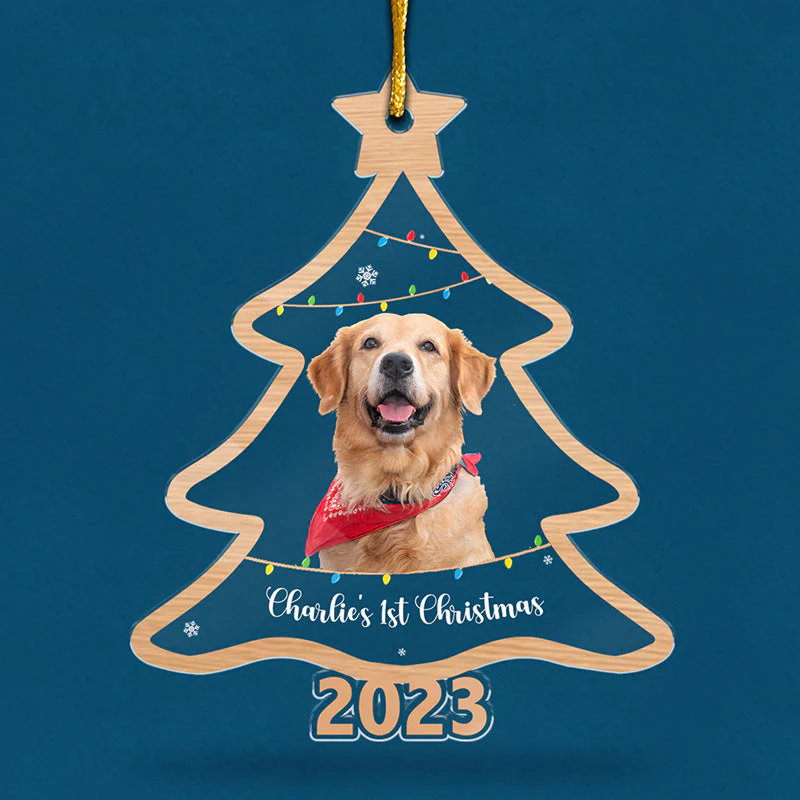 Custom Photo Merry Friendsmas - Dog & Cat Personalized Custom Ornament - Acrylic Custom Shaped - Christmas Gift For Pet Owners, Pet Lovers - Image 3