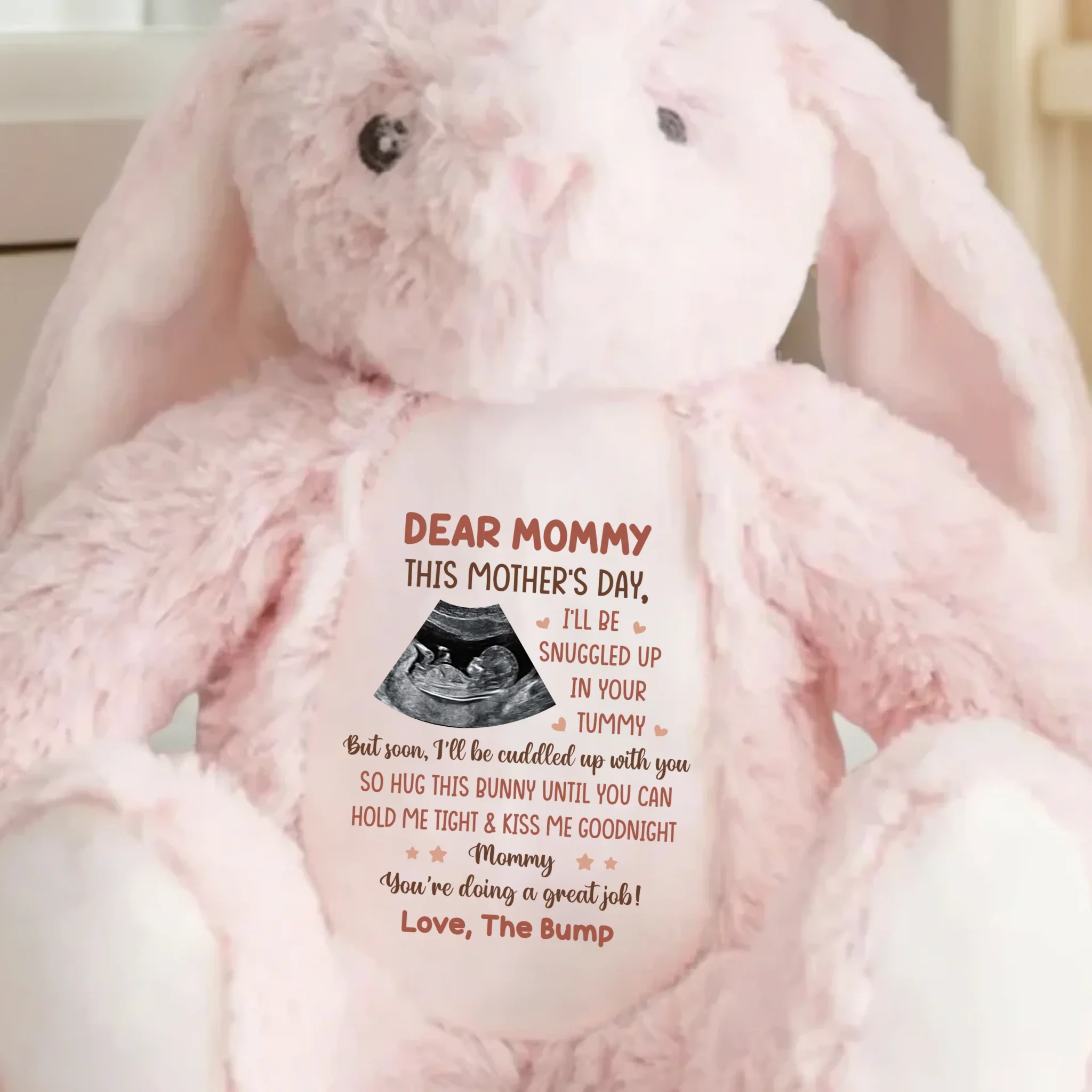 Custom Photo Mom, You’re My Forever Snuggle Buddy - Family Personalized Custom Easter Bunny Plush - Mother's Day, Baby Shower Gift, Gift For First Mom - Image 4
