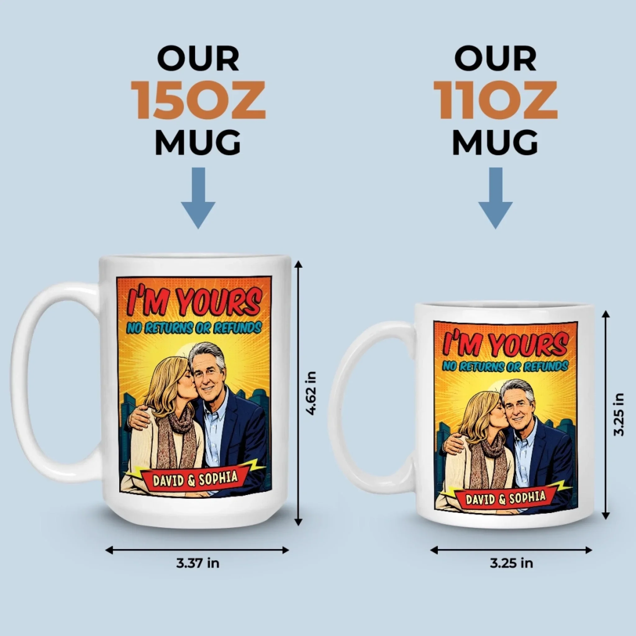 Custom Photo Mug - Personalized Anniversary Wedding Gifts For Husband And Wife, Him And Her - Built On Care And Trust - Image 7