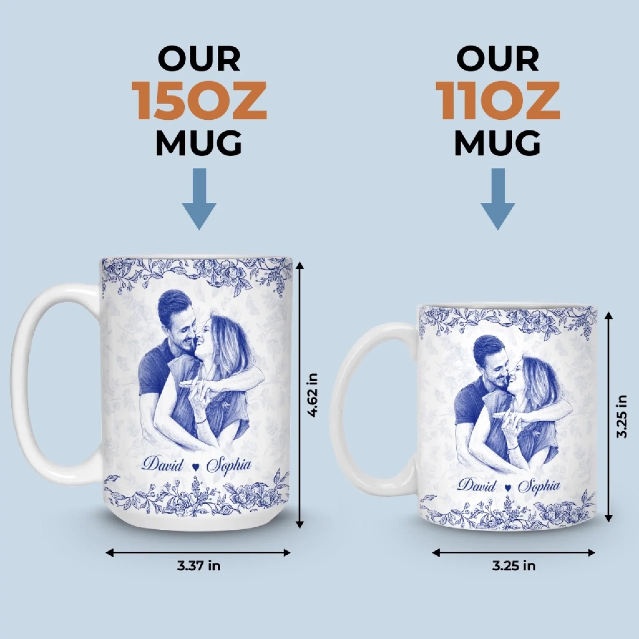 Custom Photo Mug - Personalized Anniversary Wedding Gifts For Husband And Wife, Him And Her - Holding Hearts Through Everything - Image 8