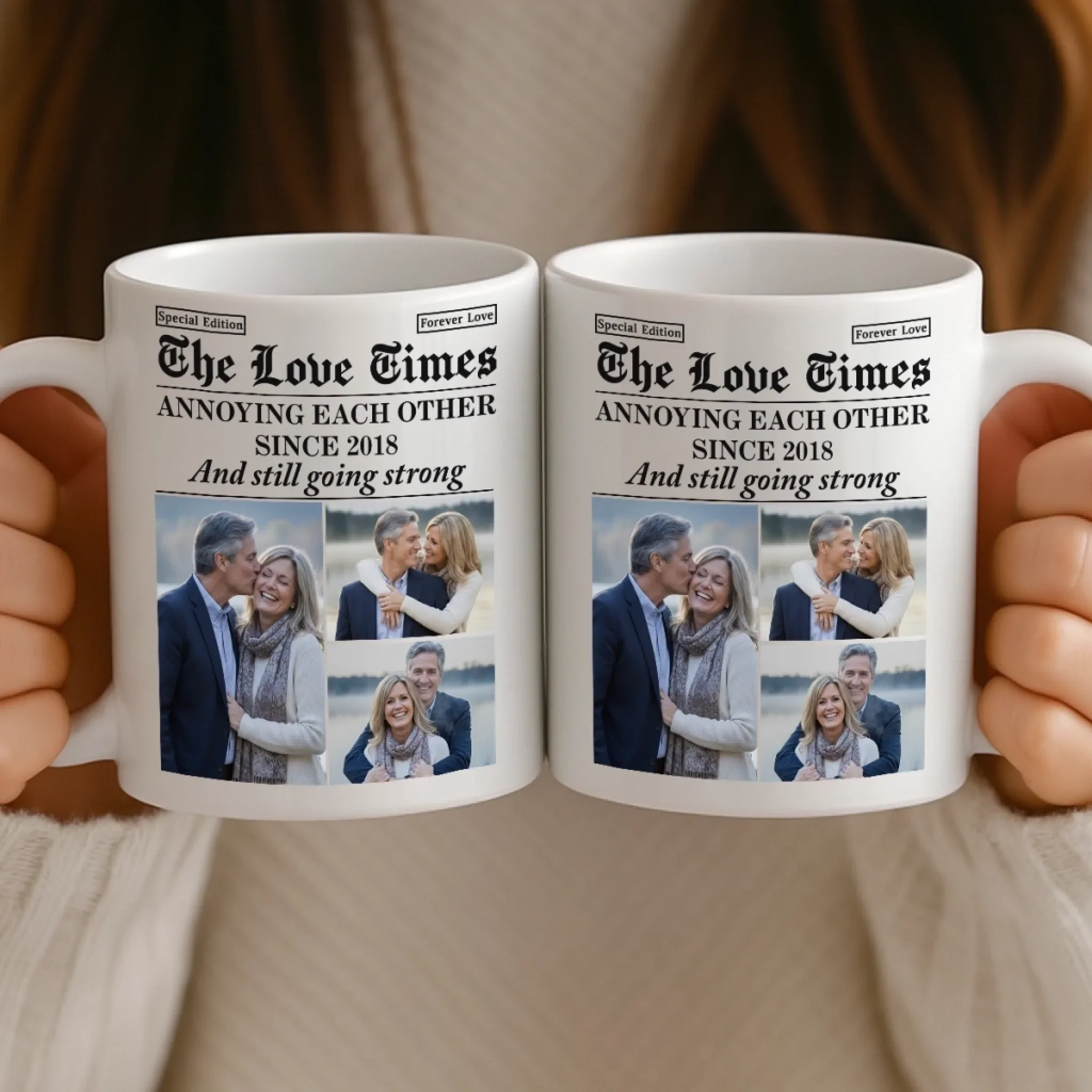 Custom Photo Mug - Personalized Anniversary Wedding Gifts For Husband And Wife, Him And Her - Together Feels Like Home - Image 4