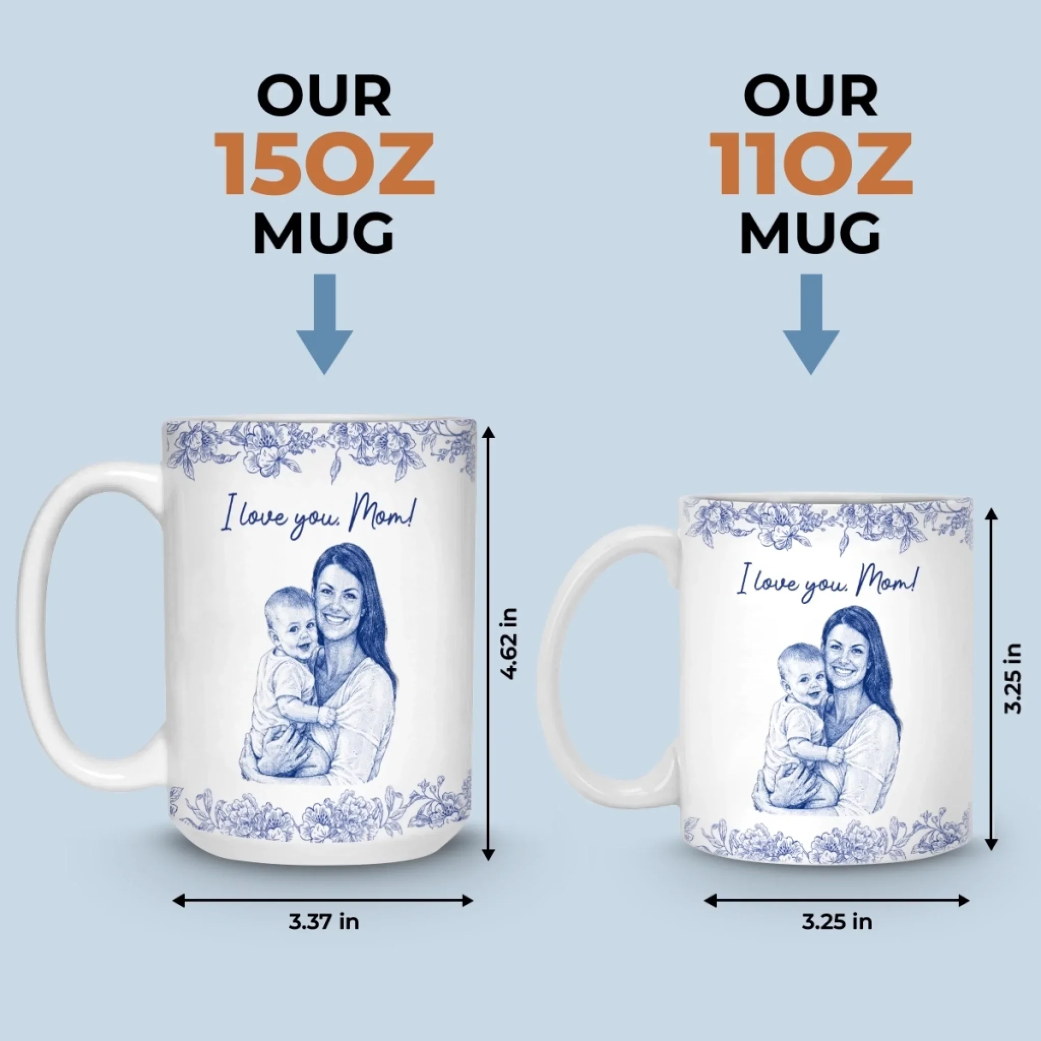Custom Photo Mug - Personalized Baby Shower, Gender Reveal Gifts For New Moms, New Parents - Mom Is My Sunshine - Image 7