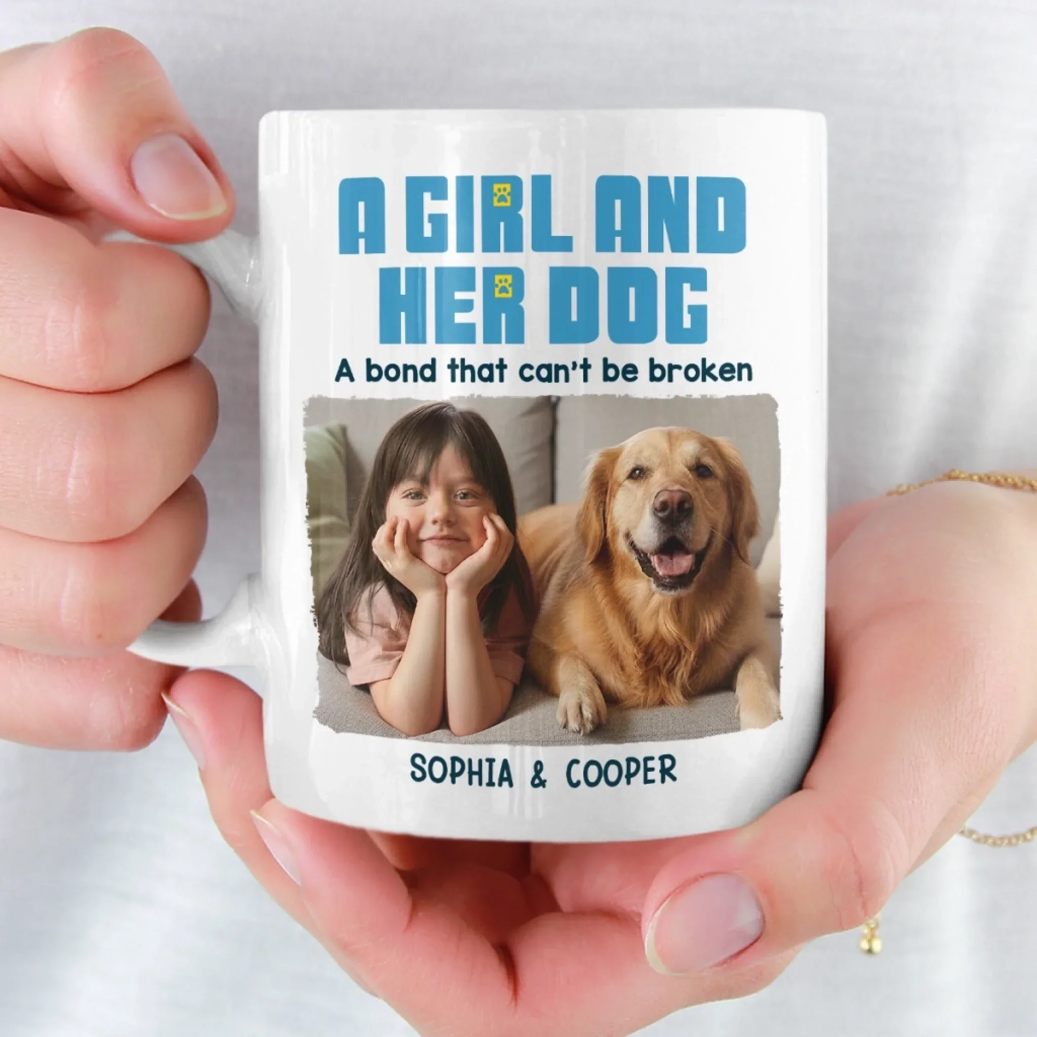 Custom Photo Mug - Personalized Christmas Birthday Gifts For Dog Cat Lovers, Dog Dad And Mom, Cat Owners - Little Girl, Big Love - Image 5