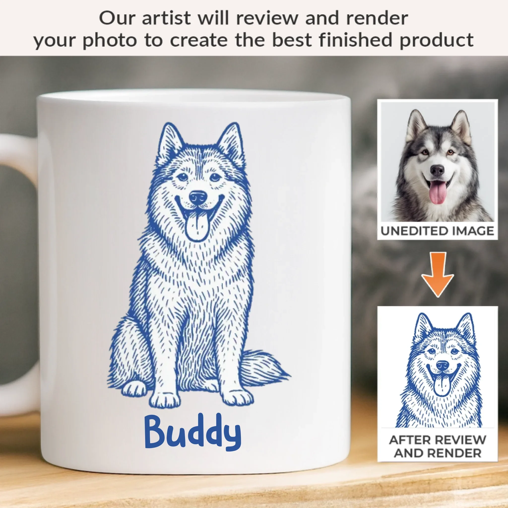 Custom Photo Mug - Personalized Christmas Birthday Gifts For Dog Cat Lovers, Dog Dad And Mom, Cat Owners - Love Begins With A Wet Nose - Image 2