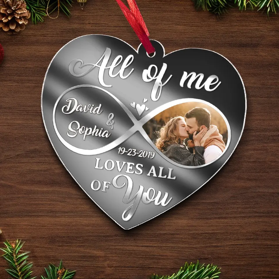 Custom Photo My Heart Needed You - Couple Personalized Custom Mirrored Acrylic Ornament - Christmas Gift For Husband Wife, Anniversary - Image 5