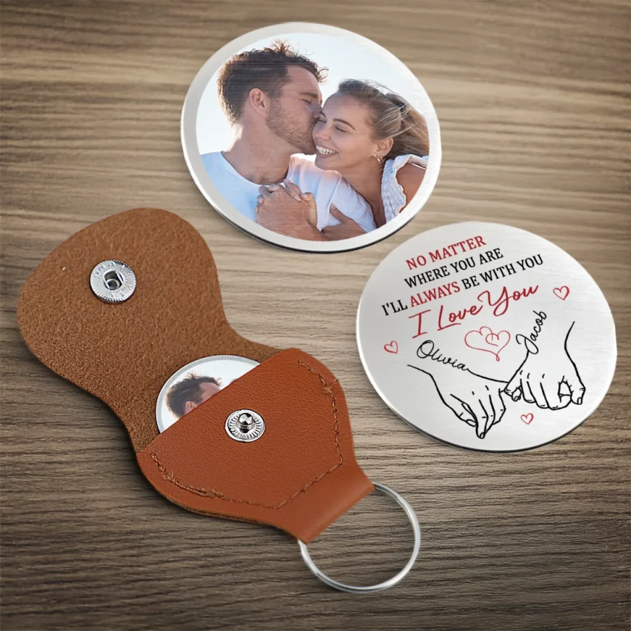 Custom Photo My Love Is Always By Your Side - Couple Personalized Custom Pocket Hug - Gift For Husband Wife, Anniversary - Image 4