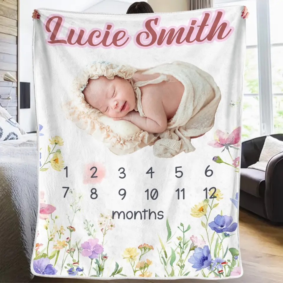 Custom Photo My New World Starts With You - Family Personalized Custom Baby Blanket - Gift For Baby Kids, Newborn Baby - Image 4