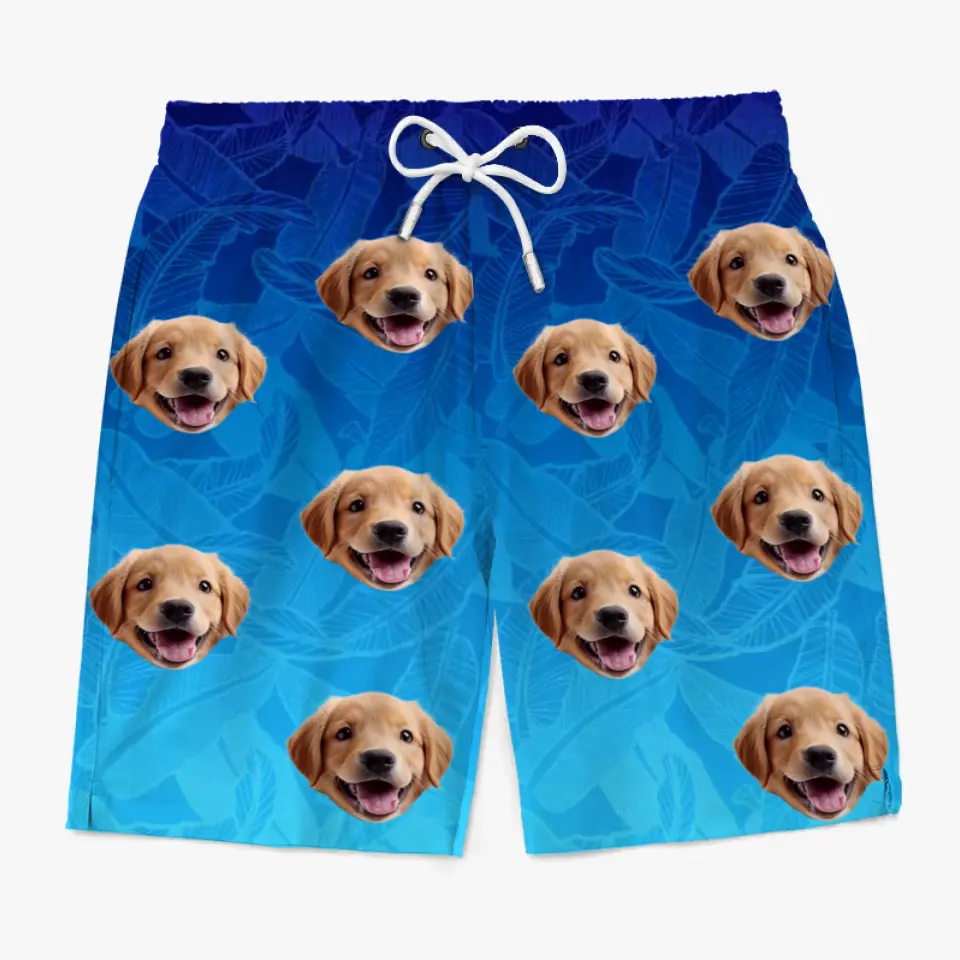 Custom Photo My Pet Thinks I'm A Catch - Dog & Cat Personalized Custom Tropical Hawaiian Aloha Men Beach Shorts - Summer Vacation Gift, Birthday Party Gift For Pet Owners, Pet Lovers - Image 2