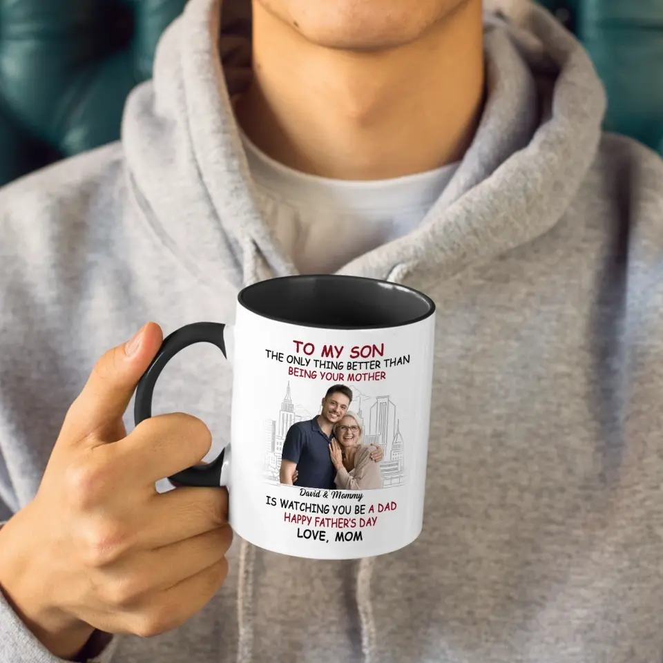 Custom Photo My Son Is My Pride And Joy - Family Personalized Custom Accent Mug - Father's Day, Gift For Son - Image 4