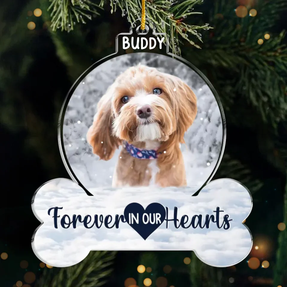 Custom Photo No Longer By Our Side But Forever In Our Hearts - Memorial Personalized Custom Ornament - Acrylic Custom Shaped - Sympathy Gift, Christmas Gift For Pet Owners, Pet Lovers - Image 2