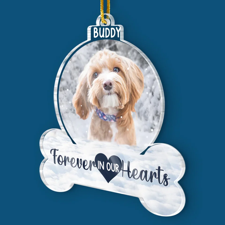 Custom Photo No Longer By Our Side But Forever In Our Hearts - Memorial Personalized Custom Ornament - Acrylic Custom Shaped - Sympathy Gift, Christmas Gift For Pet Owners, Pet Lovers - Image 3
